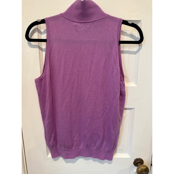 Ralph Lauren Sleeveless V-Neck Polo Sweater in Lavender Purple - Picture 4 of 4